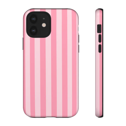 Pink Stripe Phone Case – Pastel Coquette Aesthetic Tough Protective Case