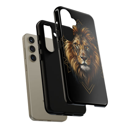 Majestic Lion Phone Case – Black Gold Luxury Lion Art Tough Protective Case