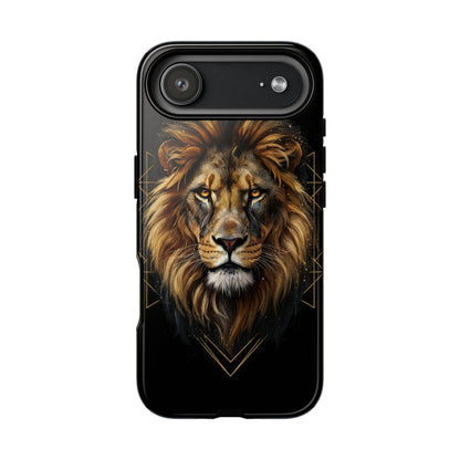 Majestic Lion Phone Case – Black Gold Luxury Lion Art Tough Protective Case