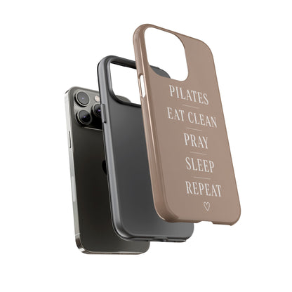 Pilates Phone Case | Eat Clean Pray Sleep Repeat Aesthetic | Wellness Girl Gift