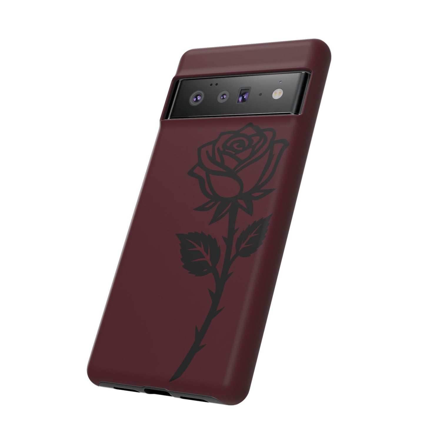 Black Rose Burgundy iPhone Case | Dark Aesthetic Shockproof Protective Cover