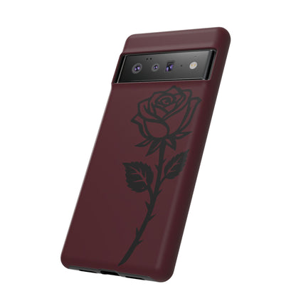 Black Rose Burgundy iPhone Case | Dark Aesthetic Shockproof Protective Cover