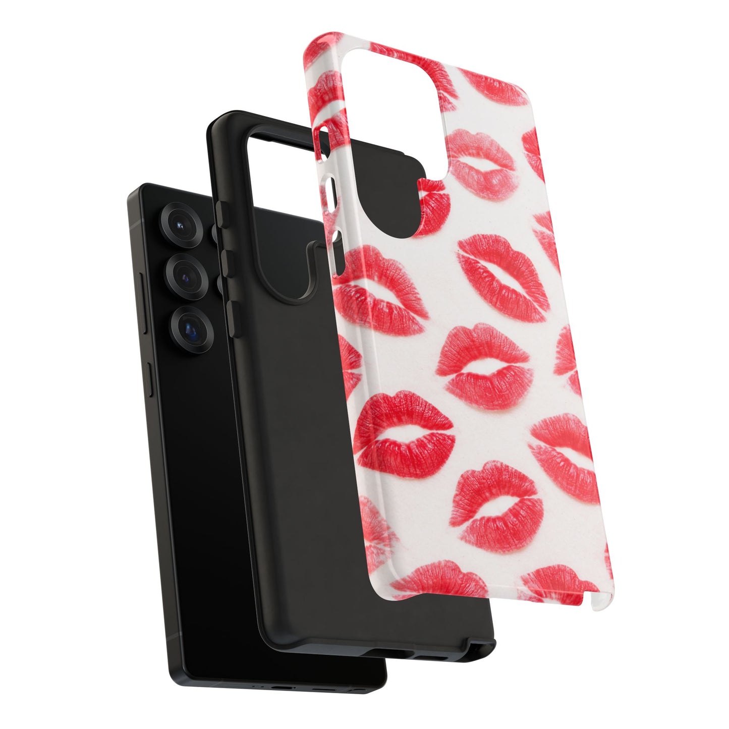 Red Lipstick Kiss Phone Case – Sexy Lip Print Pattern Tough Protective Cover