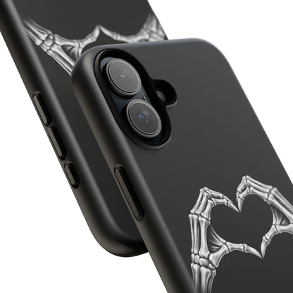 Skeleton Hands Heart Phone Case | Gothic Black Protective Cover