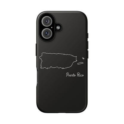 Puerto Rico Outline Phone Case – Minimal Country Map Tough Case (iPhone, Samsung, Pixel)