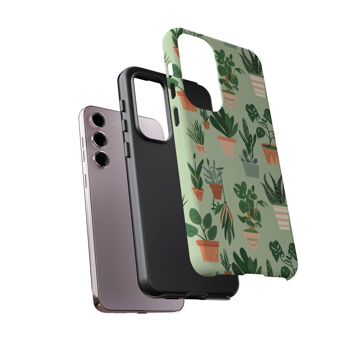 Plant Lover Phone Case | Cute Potted Plants Pattern | Botanical Aesthetic Tough Case