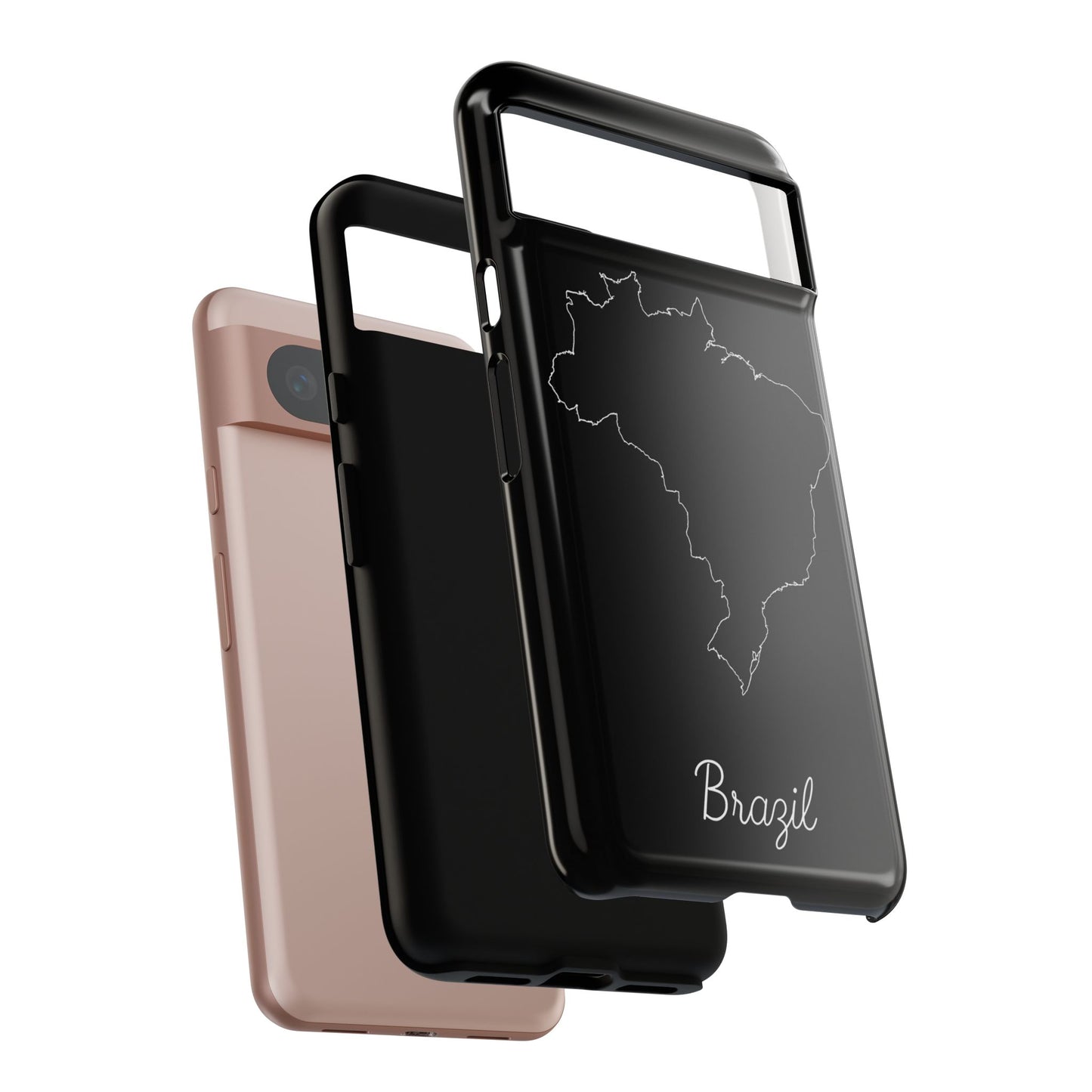 Brazil Outline Phone Case – Minimal Country Map Tough Case (iPhone, Samsung, Pixel)