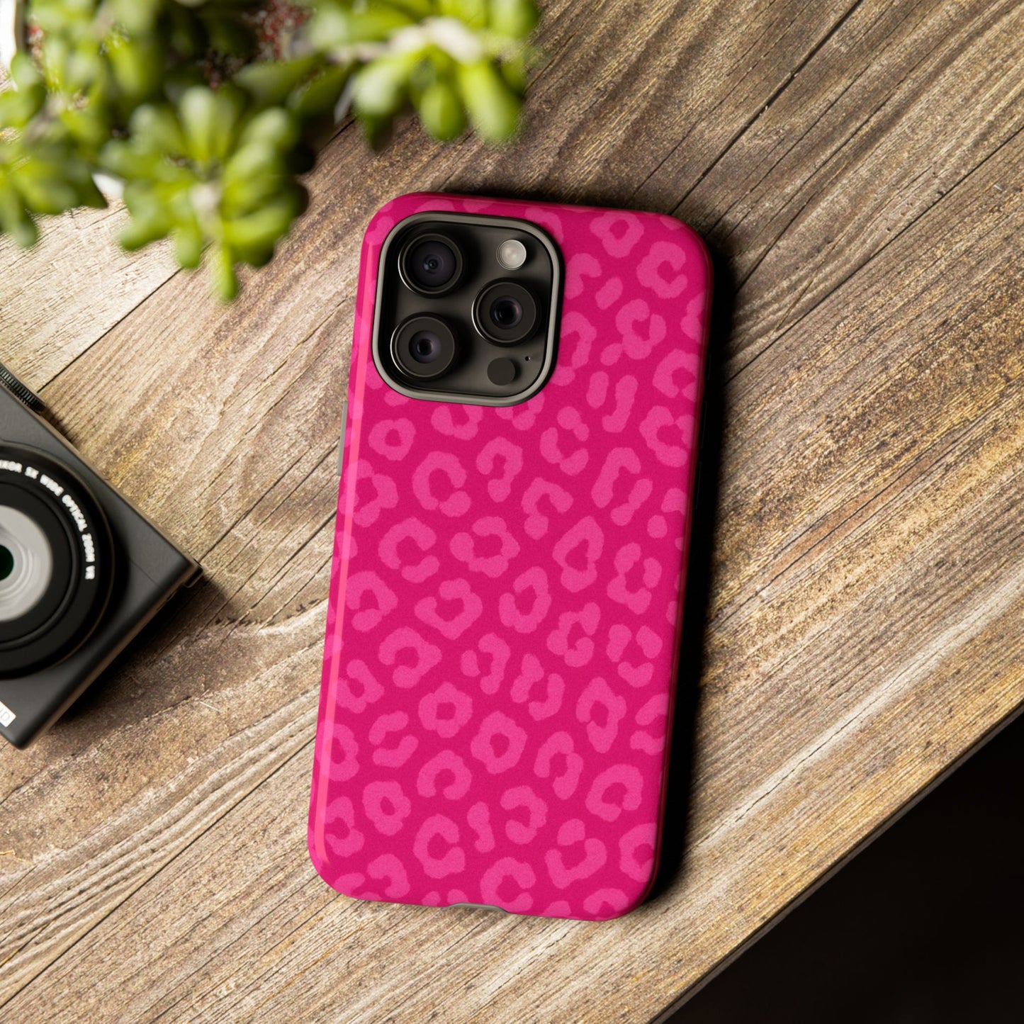 Hot Pink Leopard Phone Case – Bold Coquette Aesthetic Tough Case