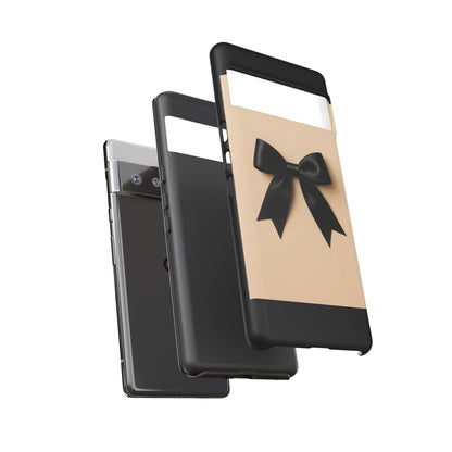 Black Bow Phone Case | Elegant Coquette Bow Design | Chic Neutral Tough Case for iPhone & Samsung