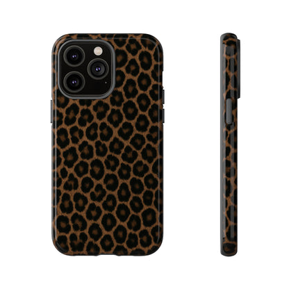 Brown Leopard Print Phone Case | Classic Animal Print Aesthetic Tough Protective Case