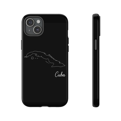 Cuba Outline Phone Case – Minimal Country Map Tough Case (iPhone, Samsung, Pixel)