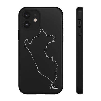 Peru Outline Phone Case – Minimal Country Map Tough Case (iPhone, Samsung, Pixel)