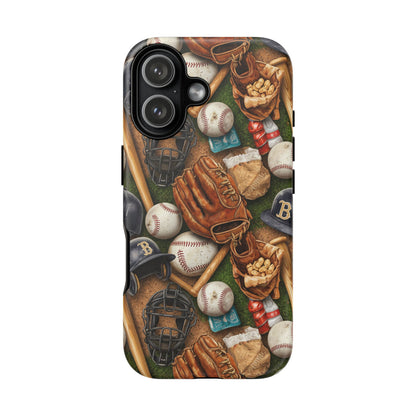 Baseball Gear Collage Phone Case – Vintage Baseball Equipment Sports Tough Case