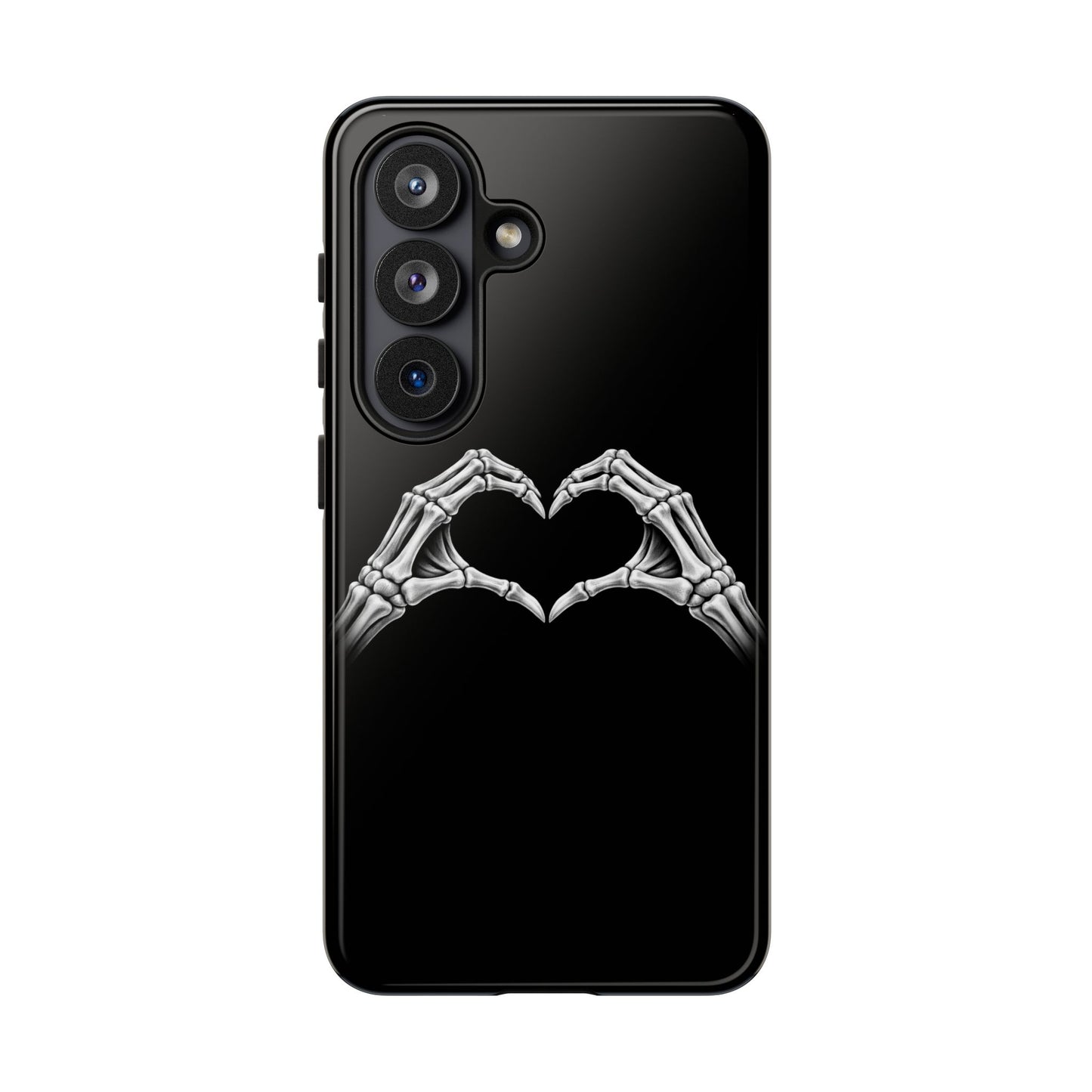 Skeleton Hands Heart Phone Case | Gothic Black Protective Cover