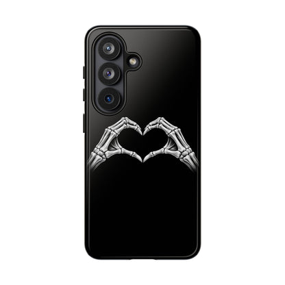 Skeleton Hands Heart Phone Case | Gothic Black Protective Cover