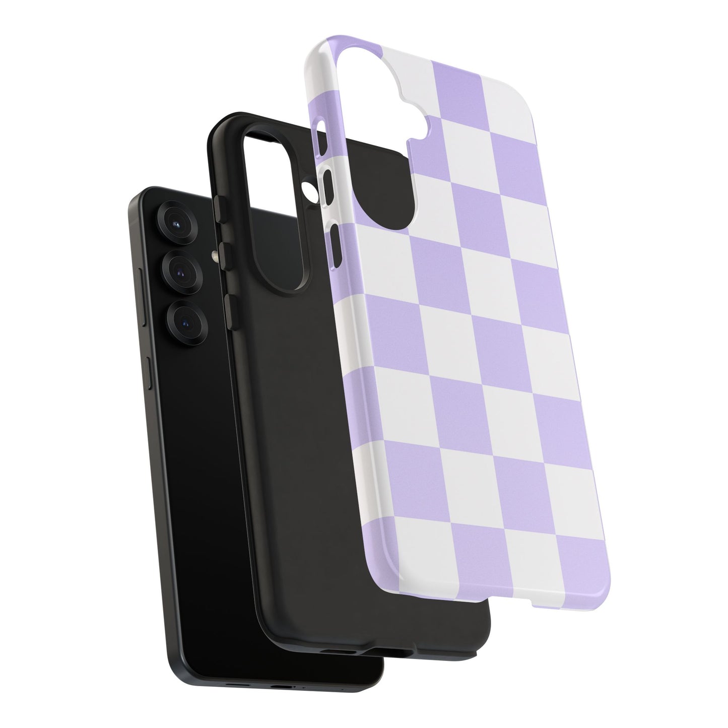 Lavender Checkerboard Phone Case | Pastel Aesthetic Checkered iPhone & Samsung Tough Case