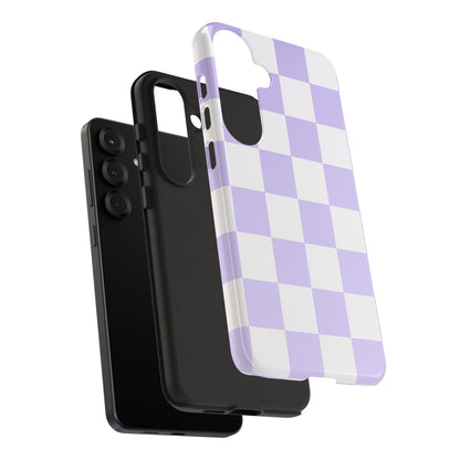 Lavender Checkerboard Phone Case | Pastel Aesthetic Checkered iPhone & Samsung Tough Case