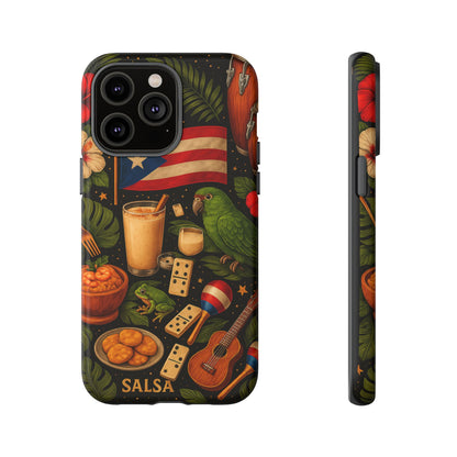 Puerto Rican Culture Phone Case | Boricua Icons Caribbean Aesthetic Tough Protective Case