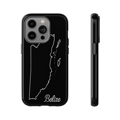 Belize Outline Phone Case – Minimal Country Map Tough Case (iPhone, Samsung, Pixel)