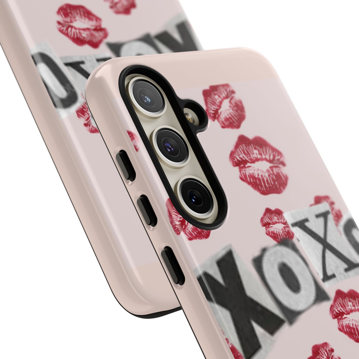 XOXO Kiss Print Phone Case | Coquette Valentine Aesthetic | Cute Pink Lipstick Kiss Tough Case for iPhone & Samsung
