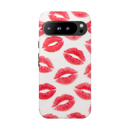 Red Lipstick Kiss Phone Case – Sexy Lip Print Pattern Tough Protective Cover