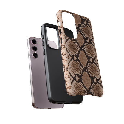 Snake Print Phone Case – Brown Python Pattern Slim Protective Cover for Iphone, Samsung Galaxy and Pixel