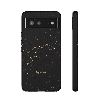 Aquarius Zodiac Constellation Phone Case – Luxe Gold Celestial Cover