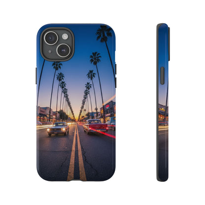 LA Sunset Boulevard Phone Case | Palm Tree Sunset Aesthetic | City Night Tough Case