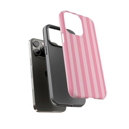 Pink Vertical Stripe Phone Case | Minimal Pastel Stripes Tough Case
