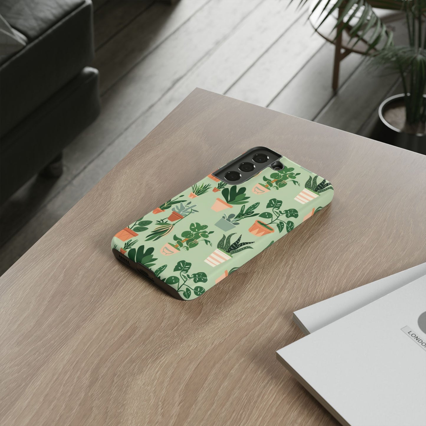 Plant Lover Phone Case | Cute Potted Plants Pattern | Botanical Aesthetic Tough Case