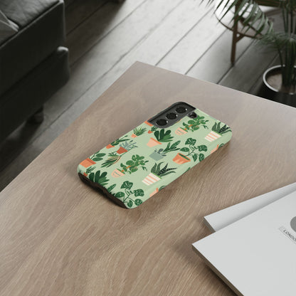 Plant Lover Phone Case | Cute Potted Plants Pattern | Botanical Aesthetic Tough Case