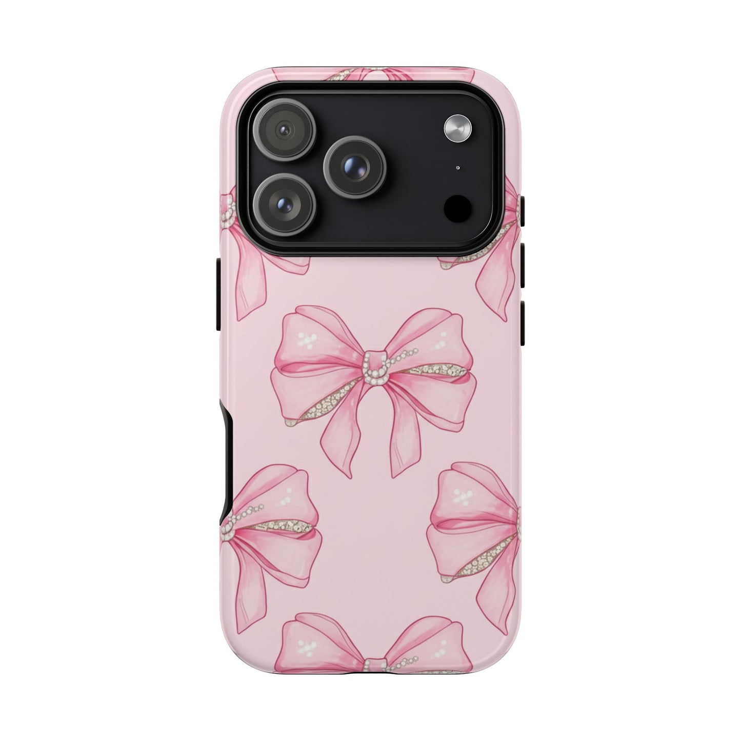 Pink Bow Pattern Phone Case | Coquette Aesthetic Tough Protective Case