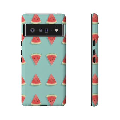 Watermelon Phone Case – Pastel Blue Summer Fruit Tough Case (iPhone, Samsung, Pixel)