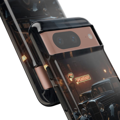 Vintage Classic Car Phone Case | Retro Noir Aesthetic | 1930s Street Scene Tough Case for iPhone & Samsung