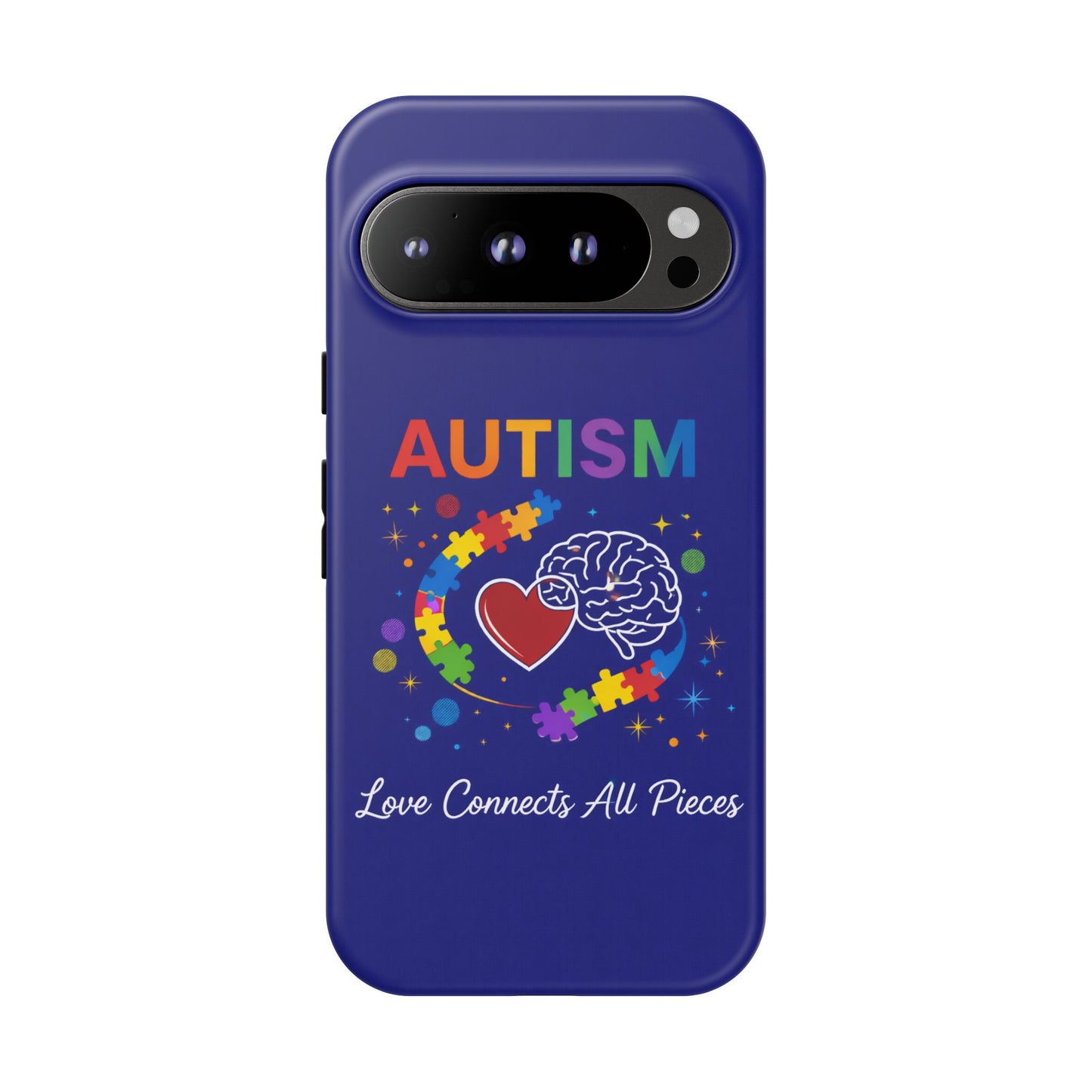Autism Awareness Tough Case – "Love Connects All Pieces" Phone Case for Iphone, Samsung Galaxy and Pixel