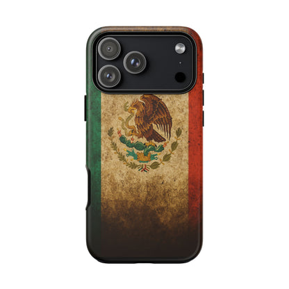 Vintage Mexico Flag Phone Case – Mexican Pride Grunge Flag Aesthetic Tough Case
