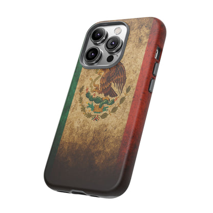 Vintage Mexico Flag Phone Case – Mexican Pride Grunge Flag Aesthetic Tough Case