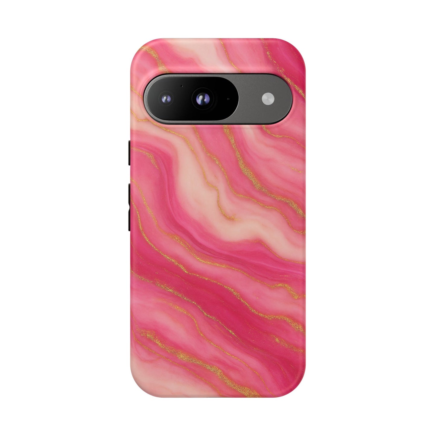 Pink Marble Phone Case | Rose Gold Swirl Aesthetic Tough Protective Case