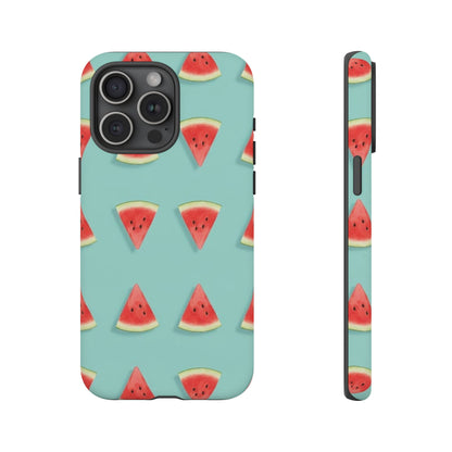 Watermelon Phone Case – Pastel Blue Summer Fruit Tough Case (iPhone, Samsung, Pixel)