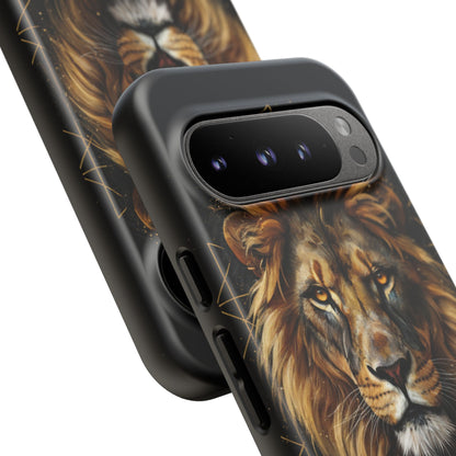 Majestic Lion Phone Case – Black Gold Luxury Lion Art Tough Protective Case