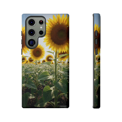 Sunflower Field Phone Case | Golden Hour Floral Aesthetic | Bright Summer Tough Case