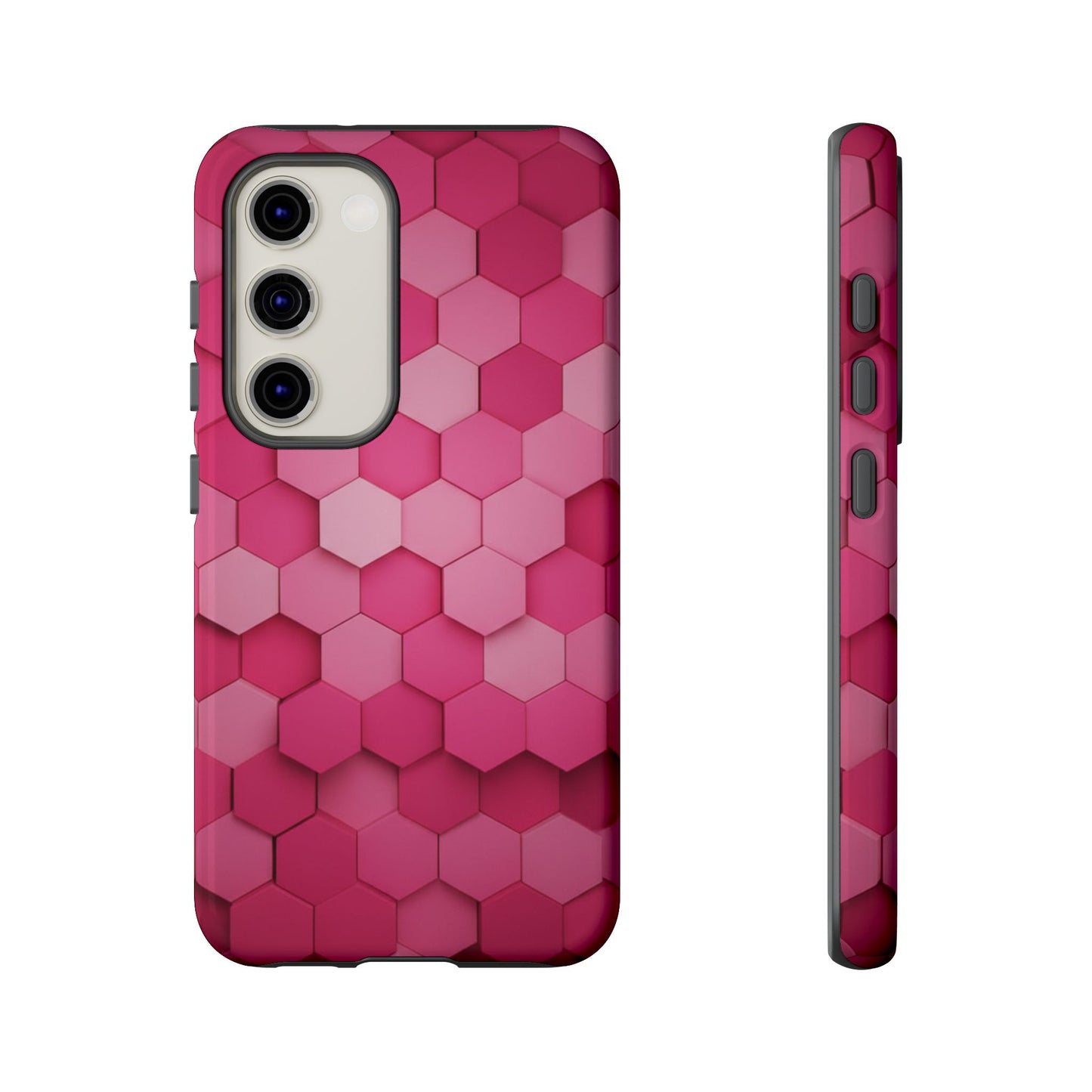Hot Pink Hexagon Phone Case | Honeycomb Geometric Aesthetic | Cute Pink iPhone & Samsung Tough Protective Case