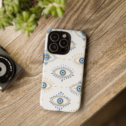 Blue Evil Eye Phone Case – Protective Slim Shockproof Cover for Iphone, Samsung Galaxy and Pixel