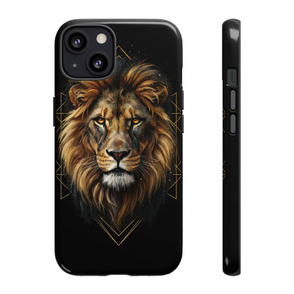 Majestic Lion Phone Case – Black Gold Luxury Lion Art Tough Protective Case