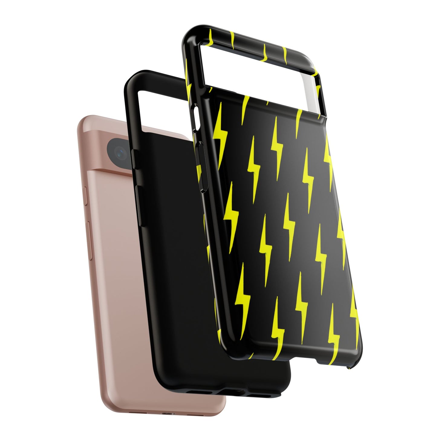 Yellow Lightning Bolt Tough Phone Case | Bold Electric Pattern Case for Iphone, Samsung Galaxy and Pixel
