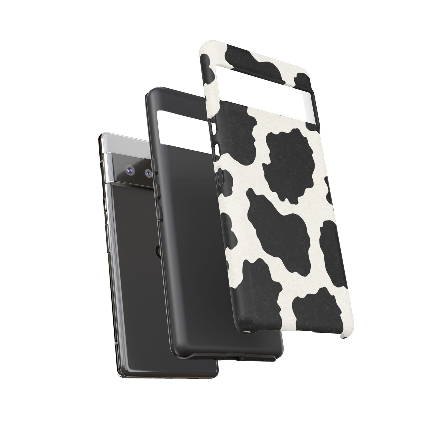 Black & White Cow Print Phone Case | Western Aesthetic iPhone & Samsung Tough Case