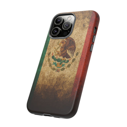 Vintage Mexico Flag Phone Case – Mexican Pride Grunge Flag Aesthetic Tough Case