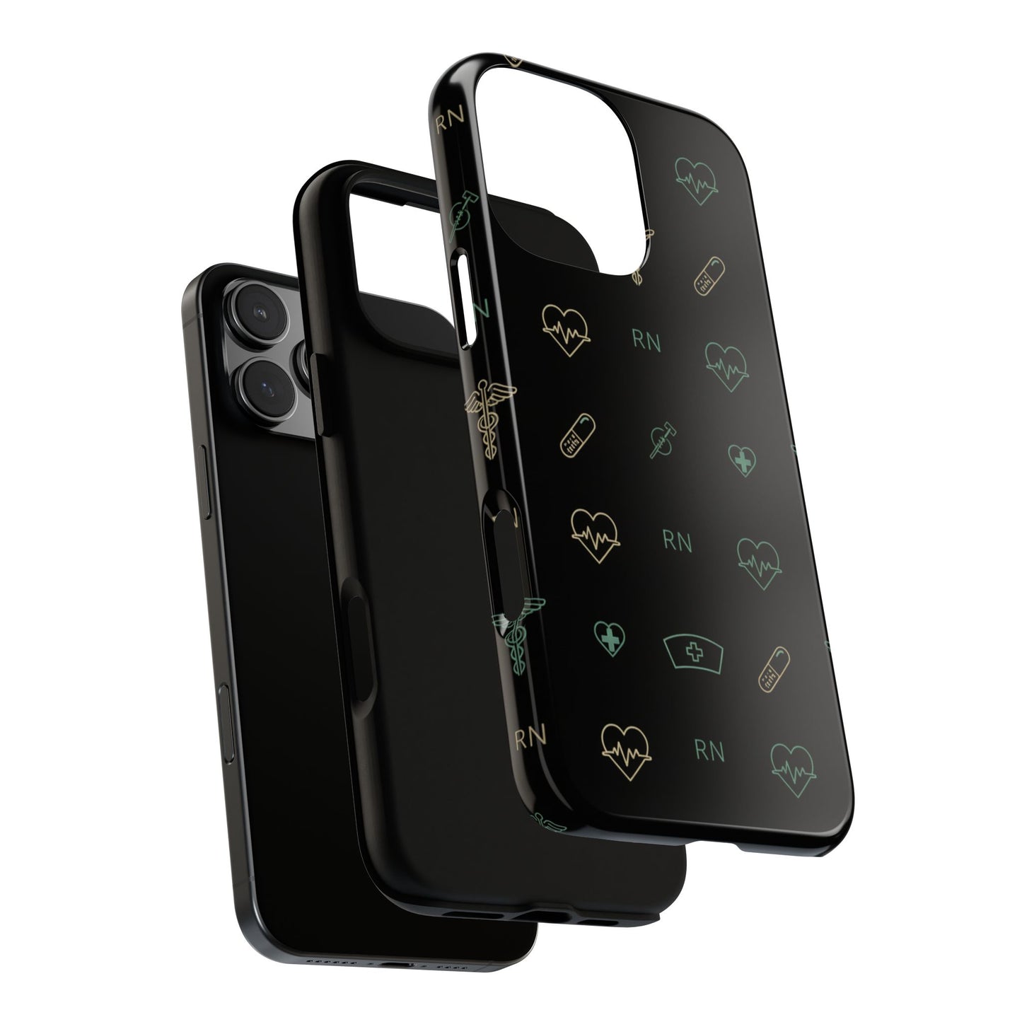 RN Nurse Phone Case – Minimal Medical Icon Pattern Healthcare Worker Tough Case