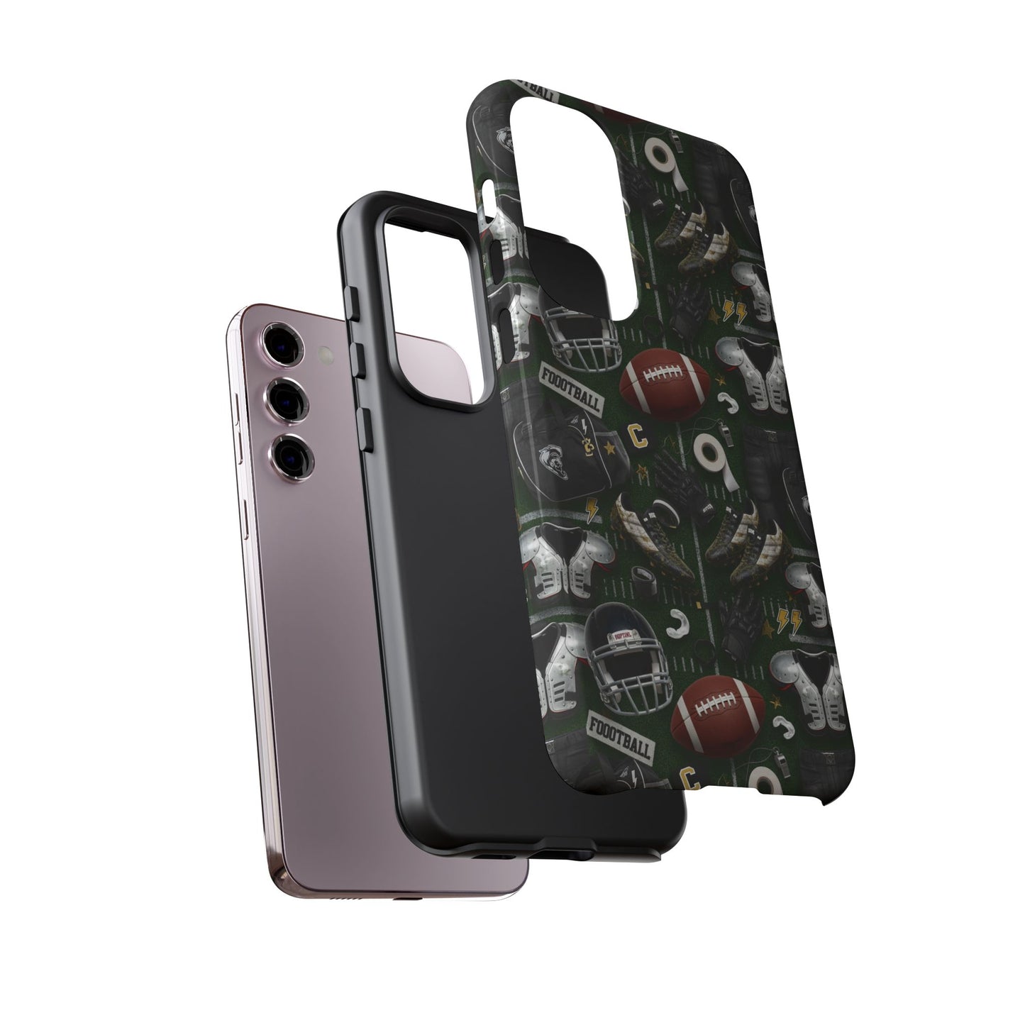 Football Pattern Phone Case – Sports Fan Tough Protective Game Day Case