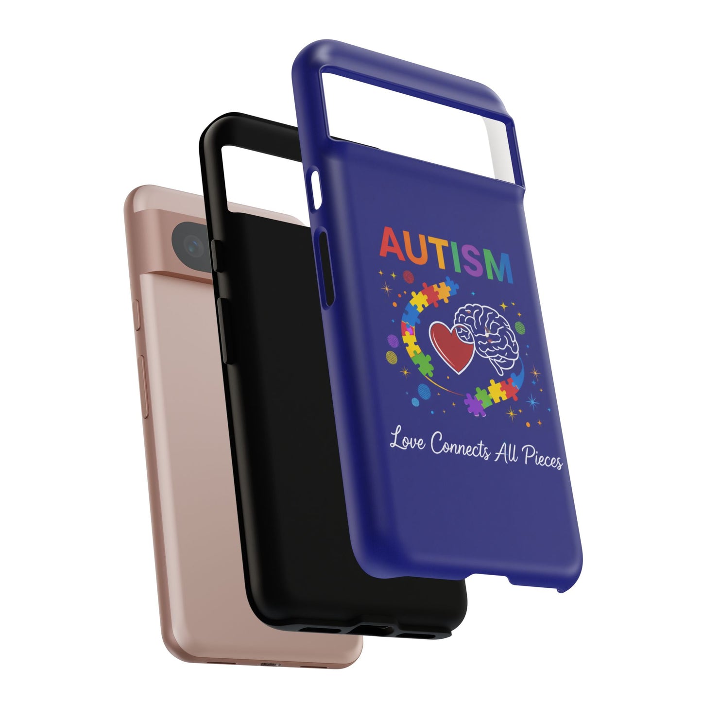 Autism Awareness Tough Case – "Love Connects All Pieces" Phone Case for Iphone, Samsung Galaxy and Pixel